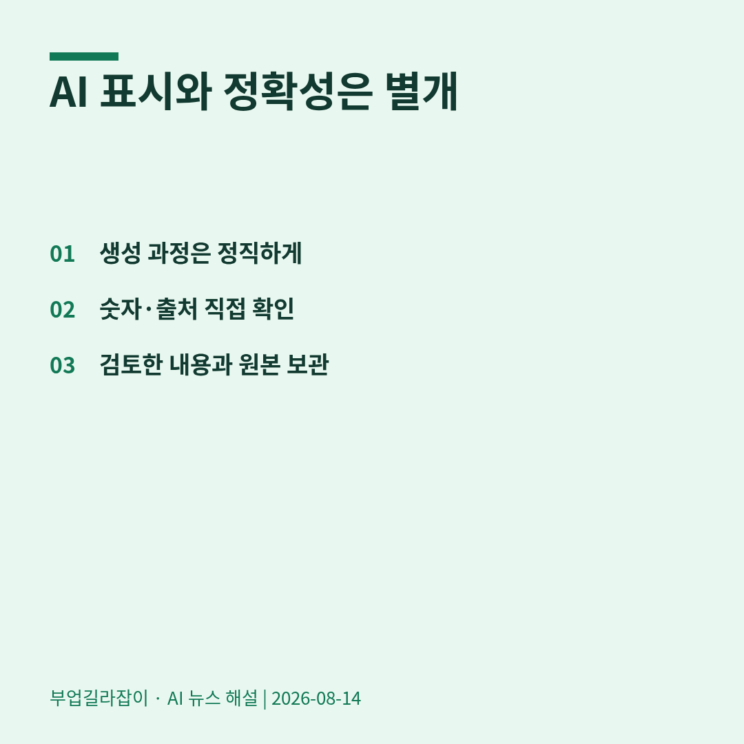 [AI 뉴스 08] AI 글에도 워터마크? 탐지 표시와 사실 확인은 다른 문제